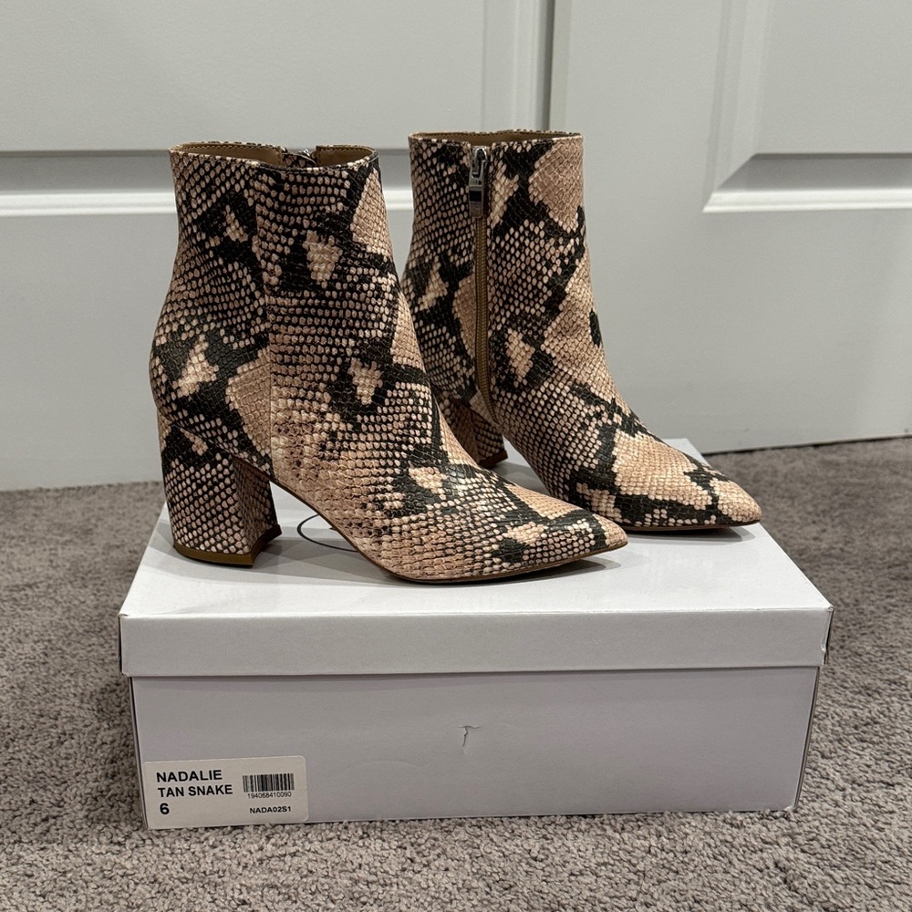 Steve Madden - Nadalie Snake Print Ankle Boots